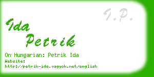 ida petrik business card